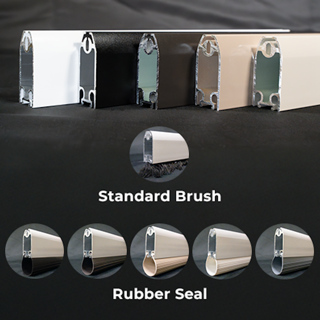 Choose from several bottom bar options, available in various colors, with brush or rubber seals to keep debris out. Our HD 2.5 Bar is 2.5 times heavier and features a 68% reduction in horizontal deflection compared to our Standard Bar.